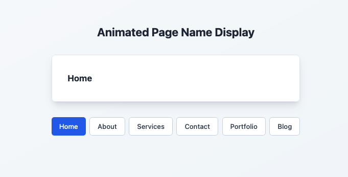 Animated Page Name Display